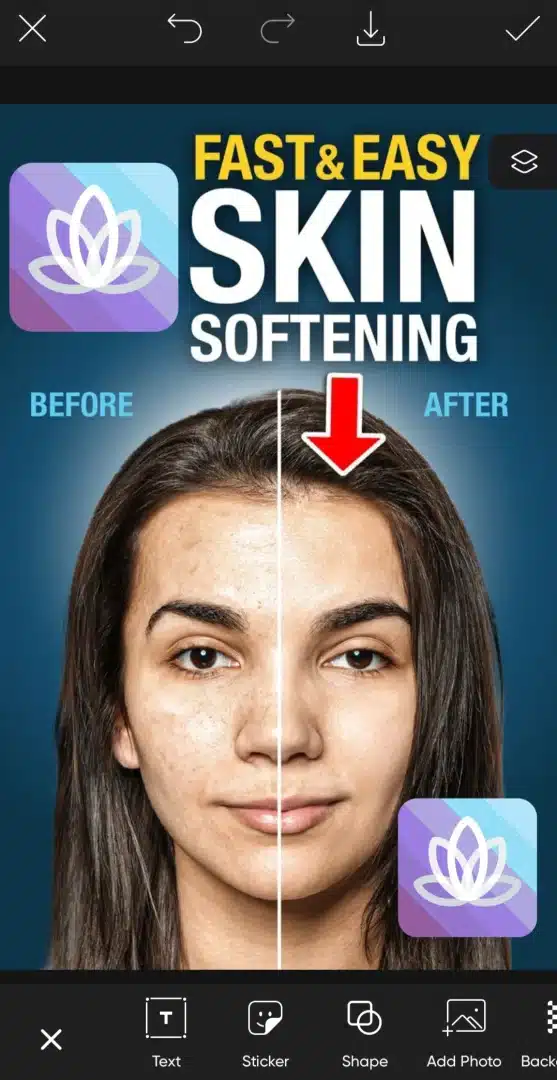 Picsart skin softning