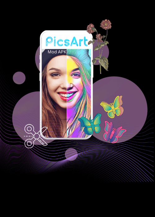 Woman's selfie transformed with colorful art style using PicsArt premium apk